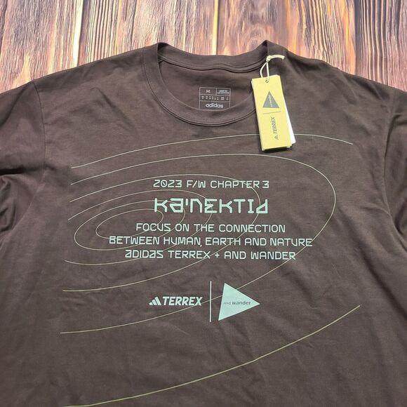 Adidas Long Sleeve Shirt Mens Medium Terrex x And Wander Brown HZ0672 XPL AW - Picture 3 of 13